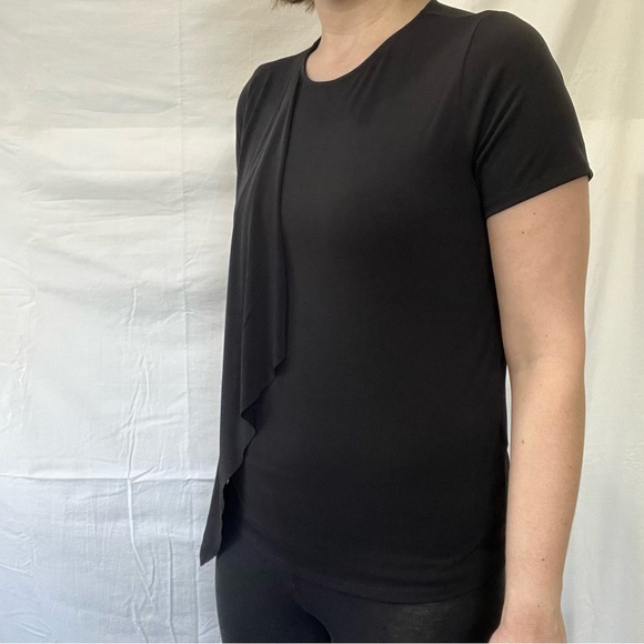 Banana Republic Black Slinky Shirt with Fun Detail Size Small - Picture 3 of 11